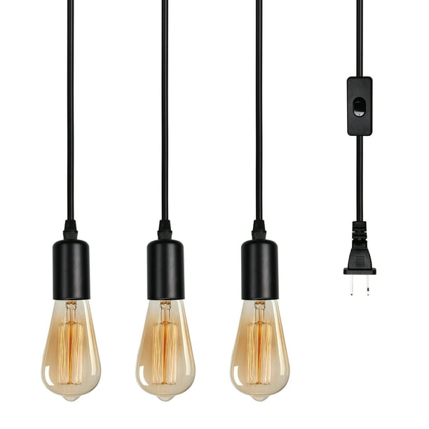 3 Heads Pendant Lamp Lighting Vintage Edison,Adjustable DIY Ceiling Spider Lamp E26 Socket Hanging Chandelier Light Modern Industrial Pendant Lighting for Dinning Living Room Bar