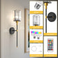 YANSUN 2pk Modern Crystal Wall Sconce with Remote Control, 24.6" Black & Copper Decorative Indoor Wall Light with RGB Color Changing Bulb