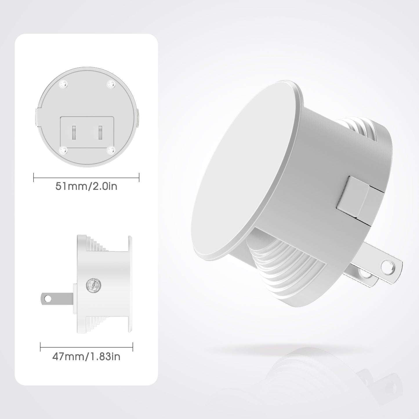 YANSUN 1-Watt Integrated LED Plug-In Round Wall-Like Night Light, Amber 3000K, Button Adjustable, Dusk to Dawn, 2-Pack
