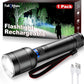 2000 Lumen Rechargeable LED Flashlight with Zoomable, 4 Modes, and Water Resistant, Ideal for Camping, Emergence(2-Pack)