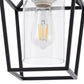 7 in. 1-Light Black Gold Semi Flush Mount Ceiling Light,Farmhouse Retro Cage Kitchen Lighting Fixtures with Glass Shade