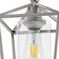 7 in. 1-Light Nickel Semi Flush Mount Ceiling Light, Farmhouse Retro Cage Kitchen Lighting Fixtures with Glass Shade