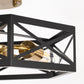 15 in. 3-Light Black Gold Flush Mount Modern Ceiling Light, Hallway Light Fixtures Ceiling Mount