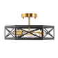 15 in. 3-Light Black Gold Flush Mount Modern Ceiling Light, Hallway Light Fixtures Ceiling Mount