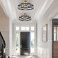 15 in. 3-Light Black Gold Flush Mount Modern Ceiling Light, Hallway Light Fixtures Ceiling Mount
