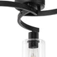 11.8 in. 3-Light Semi-Flush Mount Ceiling Light, Matte Black Bedroom Light Fixtures with Clear Glass Shades
