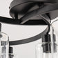 20.5 in. Black Semi-Flush Mount, 6-Light Industrial Ceiling Light, Hallway Light Fixtures with Clear Glass Shades