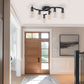 20.5 in. Black Semi-Flush Mount, 6-Light Industrial Ceiling Light, Hallway Light Fixtures with Clear Glass Shades