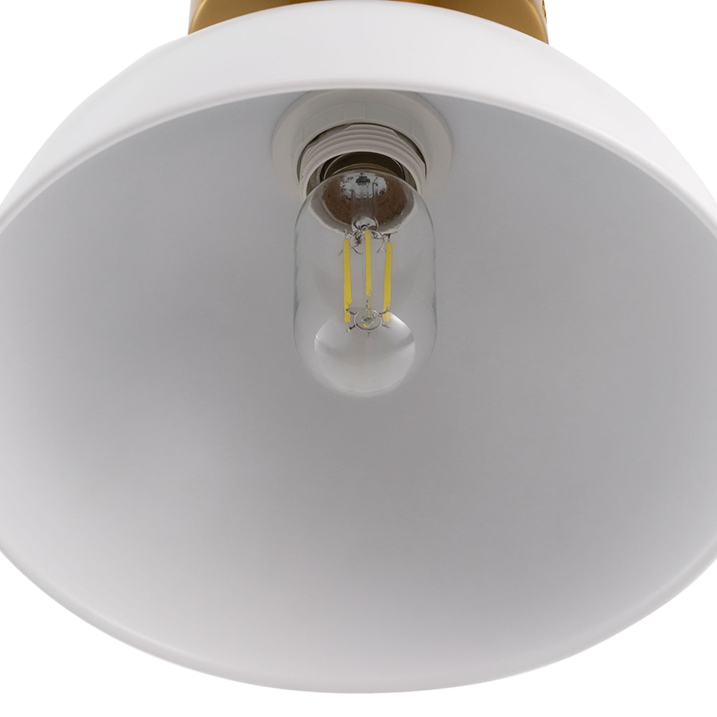 10 in. 1-Light White Semi-Flush Mount for Foyer, Kitchen, E26 Base, No Bulbs Included (2-Pack)
