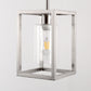 1-Light Brushed Nickel Kitchen Island Pendant Light with Down Rod Hanging Light Fixture with Clear Glass Shade