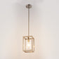 1-Light Brushed Nickel Kitchen Island Pendant Light with Down Rod Hanging Light Fixture with Clear Glass Shade