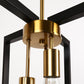 3-Light Modern Rectangle Black and Gold Pendant Kitchen Island Pendant Light