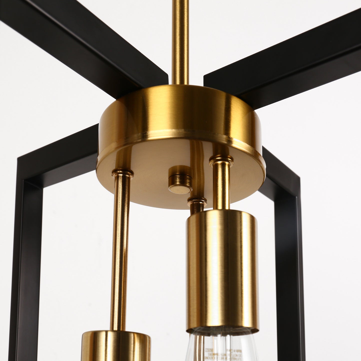 3-Light Modern Rectangle Black and Gold Pendant Kitchen Island Pendant Light