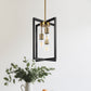 3-Light Modern Rectangle Black and Gold Pendant Kitchen Island Pendant Light