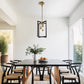 3-Light Modern Rectangle Black and Gold Pendant Kitchen Island Pendant Light