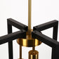 3-Light Modern Rectangle Black and Gold Pendant Kitchen Island Pendant Light