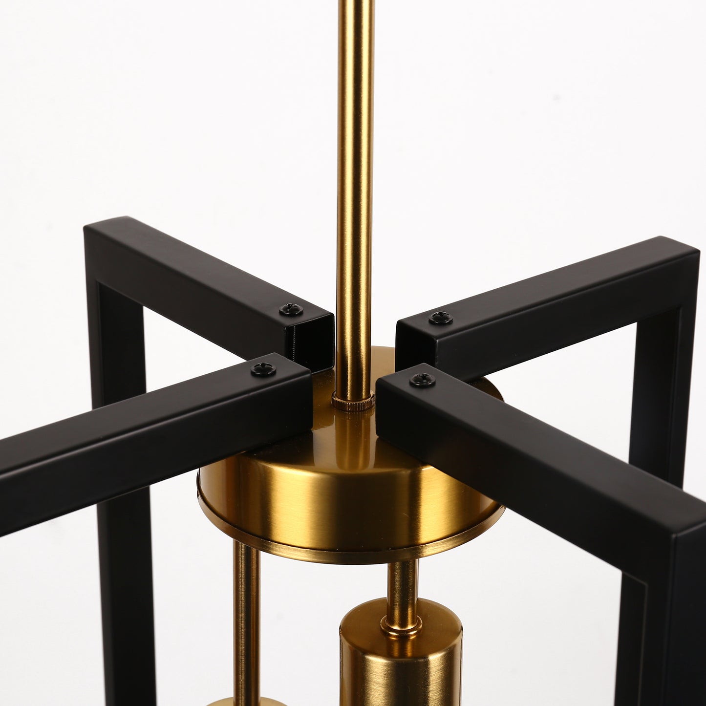 3-Light Modern Rectangle Black and Gold Pendant Kitchen Island Pendant Light