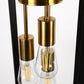 3-Light Modern Rectangle Black and Gold Pendant Kitchen Island Pendant Light