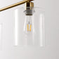 46 in. 4-Light Gold Modern Island Pendant Light, Linear Chandelier Hanging Light w/ Clear Glass Shade for Kitchen Island