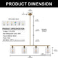 46 in. 4-Light Gold Modern Island Pendant Light, Linear Chandelier Hanging Light w/ Clear Glass Shade for Kitchen Island
