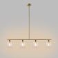 46 in. 4-Light Gold Modern Island Pendant Light, Linear Chandelier Hanging Light w/ Clear Glass Shade for Kitchen Island