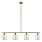 46 in. 4-Light Gold Modern Island Pendant Light, Linear Chandelier Hanging Light w/ Clear Glass Shade for Kitchen Island