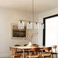 46 in. 4-Light Gold Modern Island Pendant Light, Linear Chandelier Hanging Light w/ Clear Glass Shade for Kitchen Island