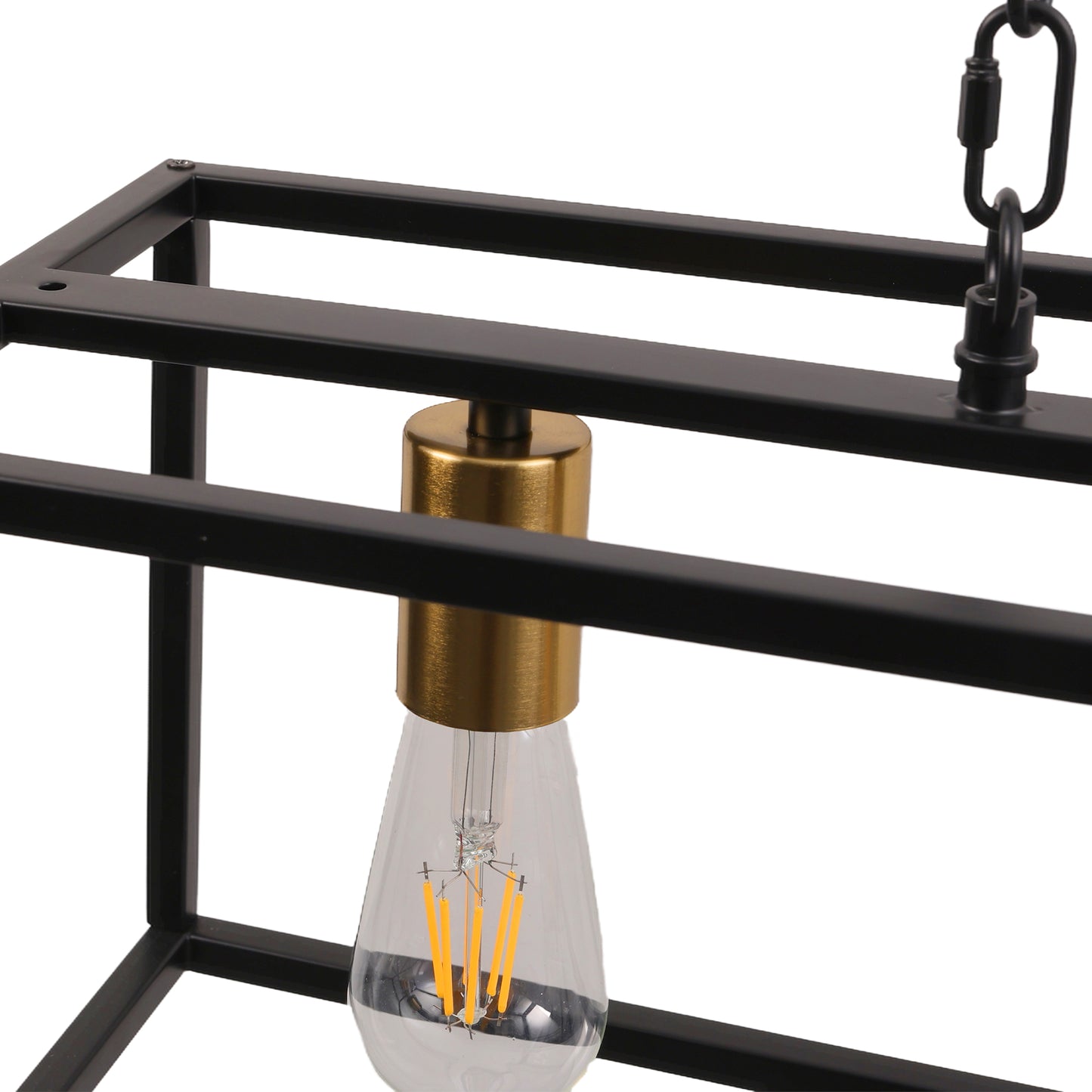 3 - Light Dimmable Kitchen Island Linear Chandelier Square Linear Pendant Light for Dining Room Industrial Style
