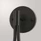 7.87 in. 1-Light Black Modern Globe Wall Sconce with Seeded Glass Shade for Living Room