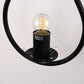 7.87 in. 1-Light Black Modern Globe Wall Sconce with Seeded Glass Shade for Living Room