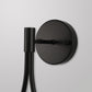 7.87 in. 1-Light Black Modern Globe Wall Sconce with Seeded Glass Shade for Living Room