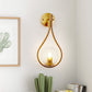 7.87 in. 1-Light Gold Wall Sconce Mid-Century Water Drop Design with Global Seeded Glass Shade for Bedroom Bedsides