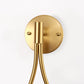 7.87 in. 1-Light Gold Wall Sconce Mid-Century Water Drop Design with Global Seeded Glass Shade for Bedroom Bedsides