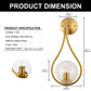 7.87 in. 1-Light Gold Wall Sconce Mid-Century Water Drop Design with Global Seeded Glass Shade for Bedroom Bedsides