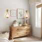7.87 in. 1-Light Gold Wall Sconce Mid-Century Water Drop Design with Global Seeded Glass Shade for Bedroom Bedsides