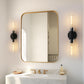 18 in. 2-Light Black Bathroom Sconces with Clear Glass, Bathroom Vanity Light Fixtures, Modern Wall Lights for Mirror