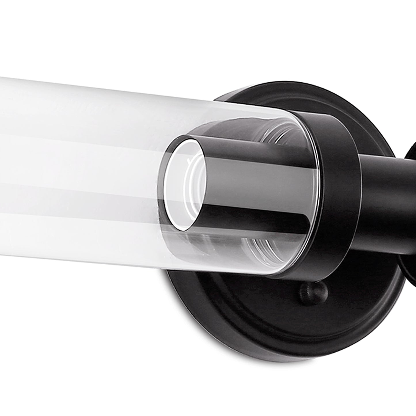 18 in. 2-Light Black Bathroom Sconces with Clear Glass, Bathroom Vanity Light Fixtures, Modern Wall Lights for Mirror