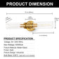 18 in. 2-Light Gold Bathroom Sconces with Clear Glass, Bathroom Vanity Light Fixtures, Modern Wall Lights for Mirror