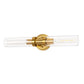 18 in. 2-Light Gold Bathroom Sconces with Clear Glass, Bathroom Vanity Light Fixtures, Modern Wall Lights for Mirror