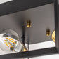 11.41 in. 2-Light Black and Gold Farmhouse Caged Square Flush Mount Industrial Vintage Ceiling Lighting
