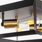 11.41 in. 2-Light Black and Gold Farmhouse Caged Square Flush Mount Industrial Vintage Ceiling Lighting