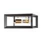 11.41 in. 2-Light Black and Gold Farmhouse Caged Square Flush Mount Industrial Vintage Ceiling Lighting