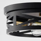 10.6 in. 2-Light Black Flush Mount Ceiling Light with Copper Accents,for Foyer Corridor No Bulbs Included (2-Pack)