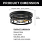 10.6 in. 2-Light Black Flush Mount Ceiling Light with Copper Accents,for Foyer Corridor No Bulbs Included (2-Pack)