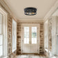 10.6 in. 2-Light Black Flush Mount Ceiling Light with Copper Accents,for Foyer Corridor No Bulbs Included (2-Pack)