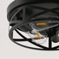 12.6 in. 3-Light Farmhouse Matte Black Flush Mount Ceiling Light with No Bulbs Included