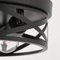 12.6 in. 3-Light Farmhouse Matte Black Flush Mount Ceiling Light with No Bulbs Included