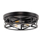 12.6 in. 3-Light Farmhouse Matte Black Flush Mount Ceiling Light with No Bulbs Included