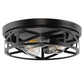 12.6 in. 3-Light Farmhouse Matte Black Flush Mount Ceiling Light with No Bulbs Included