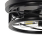 10.6 in. 2-Light Black Farmhouse Flush Mount with Drum Metal Cage Shade for Entryway Bedroom(2-Pack)